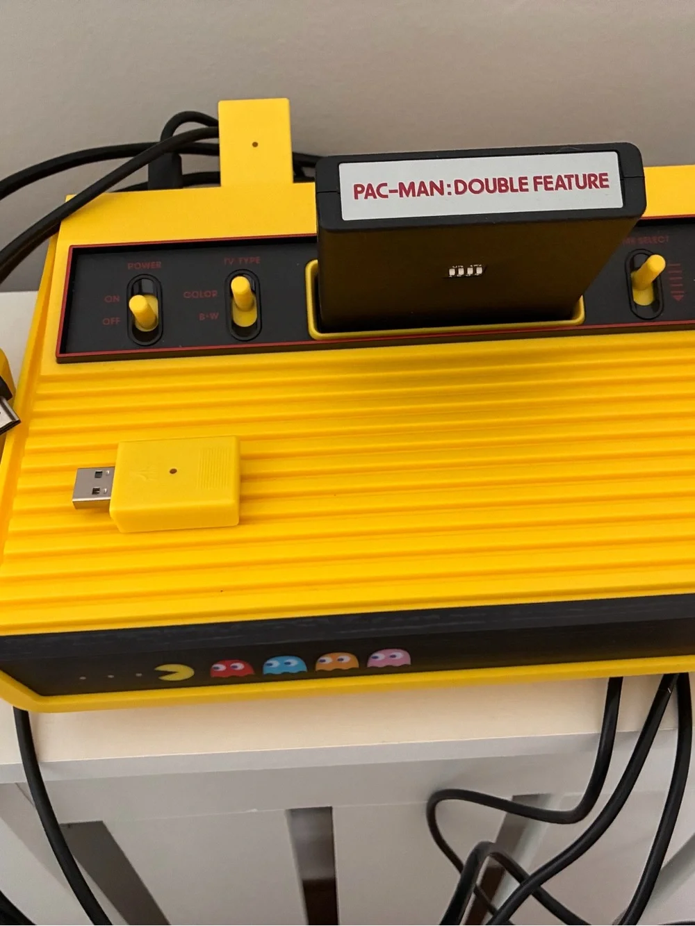 Atari Classic Home Console in Yellow with Wired Joystick  Pac-Man edition game
